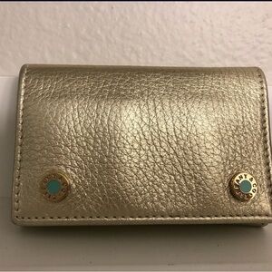 Tiffany & Co. Turquoise Leather Key Case with Gold Hardware